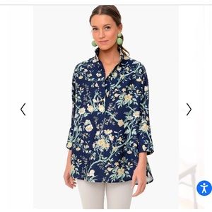 NWT - Tuckernuck Navy Floral Willow Blouse
